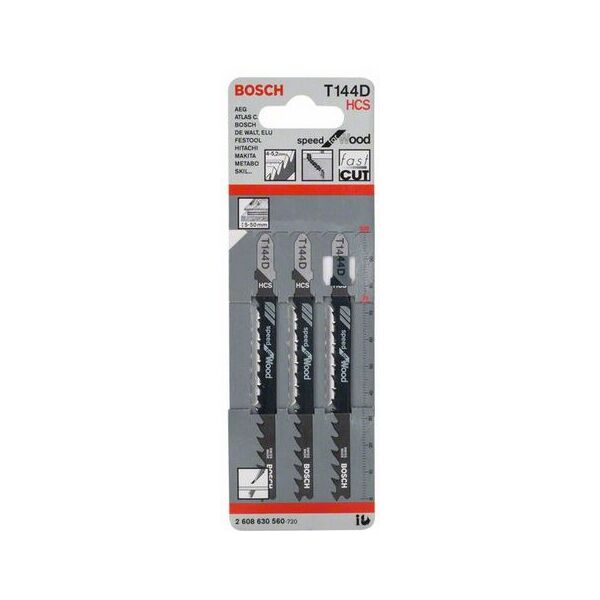 Bosch Brzeszczot do wyrzynarek T 144 D 100mm 3szt. (2608630560)