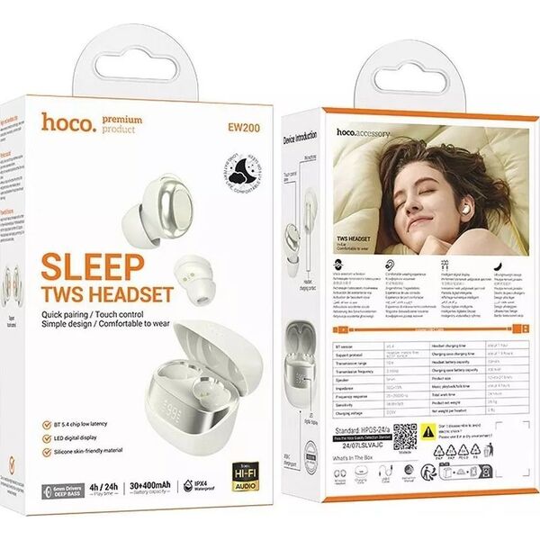 Hoco EW200 Bezprzewodowe Słuchawki Bluetooth TWS - Białe