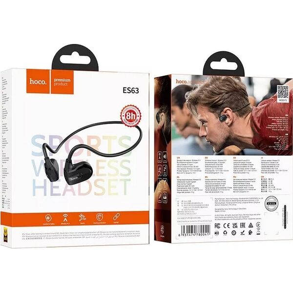 Hoco ES63 Bezprzewodowe Słuchawki Bluetooth z Przewodnictwem Powietrznym - Czarne