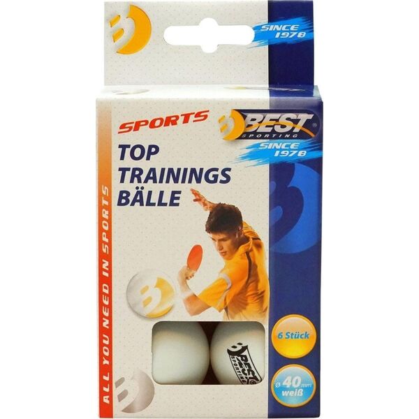Best Sporting Zestaw 6 białych piłeczek do tenisa stołowego średnica 40mm klasa 1 BEST Sporting 23110