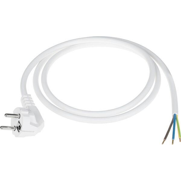 Kabel zasilający LP Przewód zasilający 3x1,5mm biały 1,5m z wtyczką kątową
