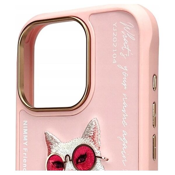 Nimmy iPhone 16 Pro 6.3" Case Pink Glasses Cool Cat
