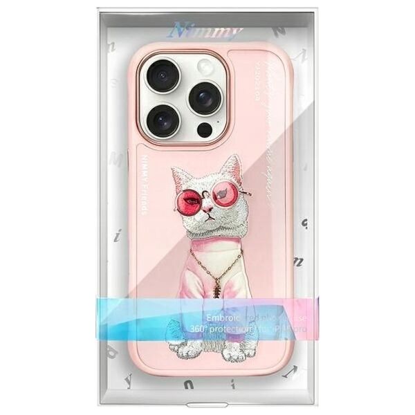 Nimmy iPhone 16 Pro 6.3" Case Pink Glasses Cool Cat