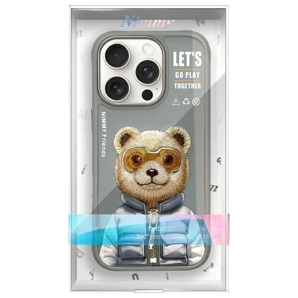 Nimmy iPhone 16 Pro Max 6.9" case gray/grey Cool&Cute 2.0 Bear