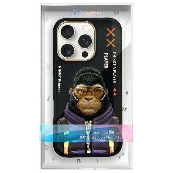 Nimmy case iPhone 16 Pro Max 6.9" black/black Cool&Cute 2.0 Monkey
