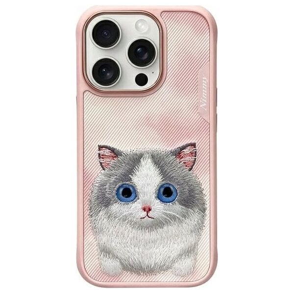Nimmy iPhone 16 Pro 6.3 Case Pink Big Eyed Pet 2.0 Cat