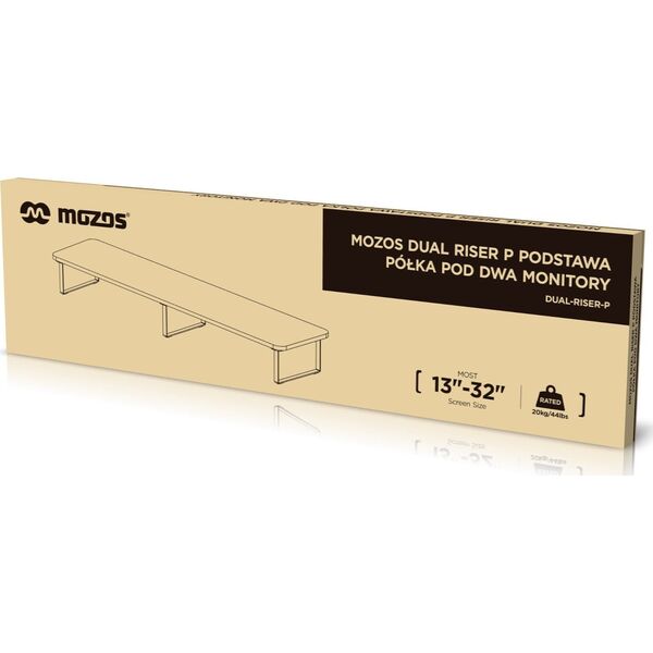 Mozos DUAL RISER P podstawka półka pod dwa monitory