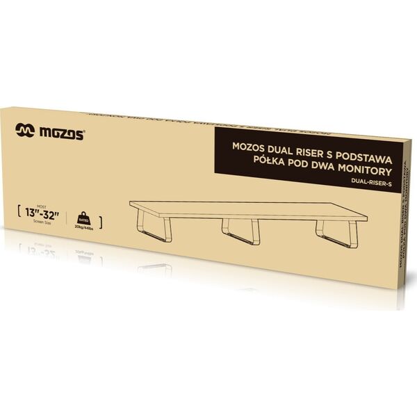Mozos DUAL RISER S podstawka półka pod dwa monitory