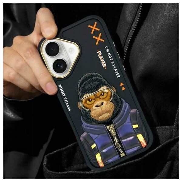 Nimmy case iPhone 16 6.1" black/black Cool&Cute 2.0 Monkey