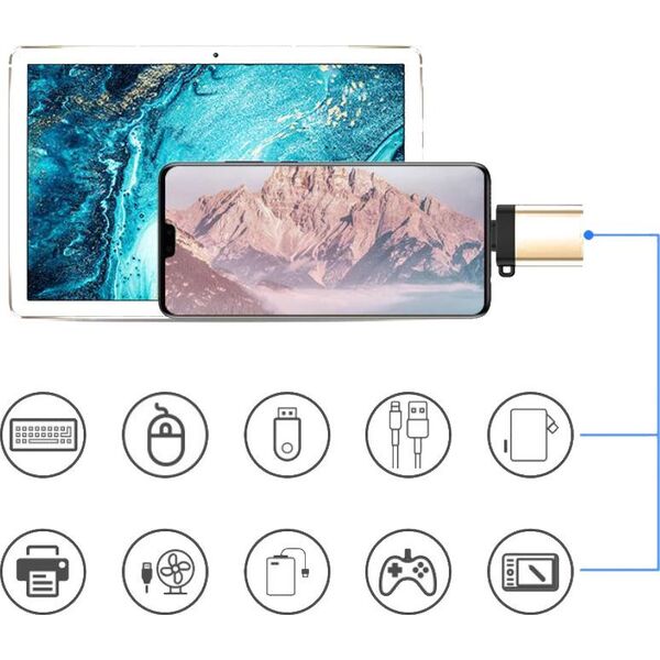 Adapter USB Mozos ASM-4 USB-C - USB Czarny  (ASM-4)