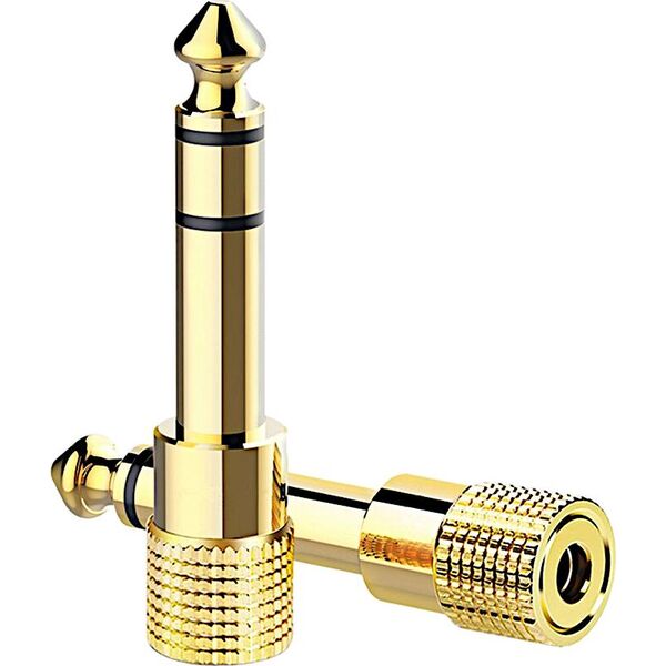Adapter AV Mozos Jack 3.5mm - Jack 6.3mm złoty (MA6335)