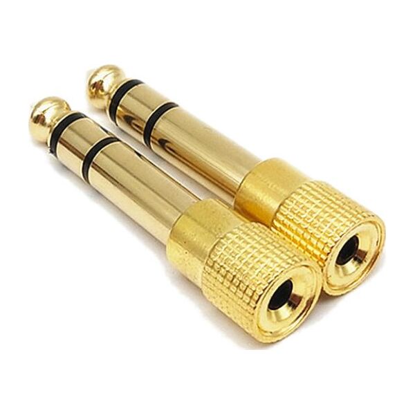 Adapter AV Mozos Jack 3.5mm - Jack 6.3mm złoty (MA6335)