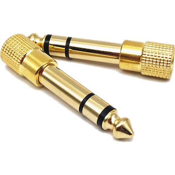 Adapter AV Mozos Jack 3.5mm - Jack 6.3mm złoty (MA6335)