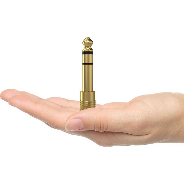 Adapter AV Mozos Jack 3.5mm - Jack 6.3mm złoty (MA6335)