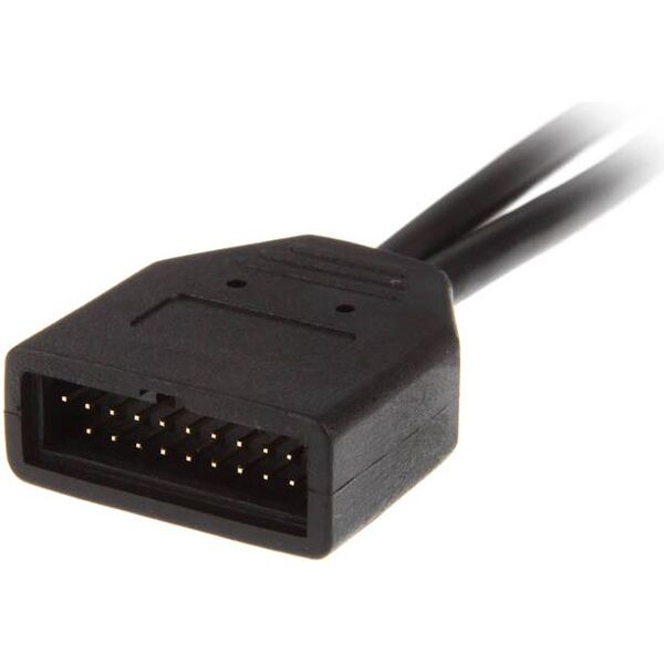 USB 19 pin - USB 9 pin, 0.15m, Czarny (ZUUS-173)