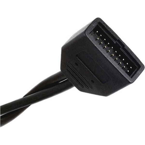SilverStone USB 19 pin - USB 9 pin, 0.1m, Czarny (G11303050-RT)