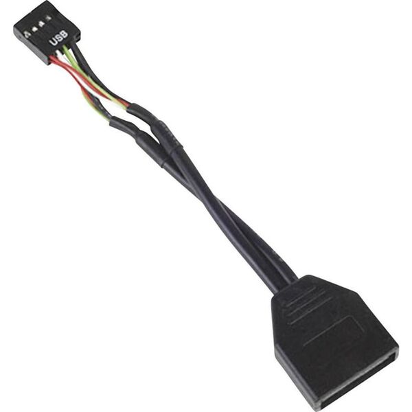 SilverStone USB 19 pin - USB 9 pin, 0.1m, Czarny (G11303050-RT)