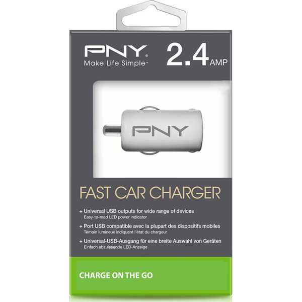Ładowarka PNY 1x USB-A 2.4 A  (P-P-DC-UF-W01-RB)