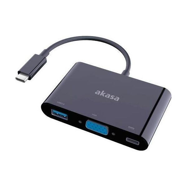 Stacja/replikator Akasa USB-C - VGA + USB-C + USB Czarny  (AK-CBCA02-15BK)