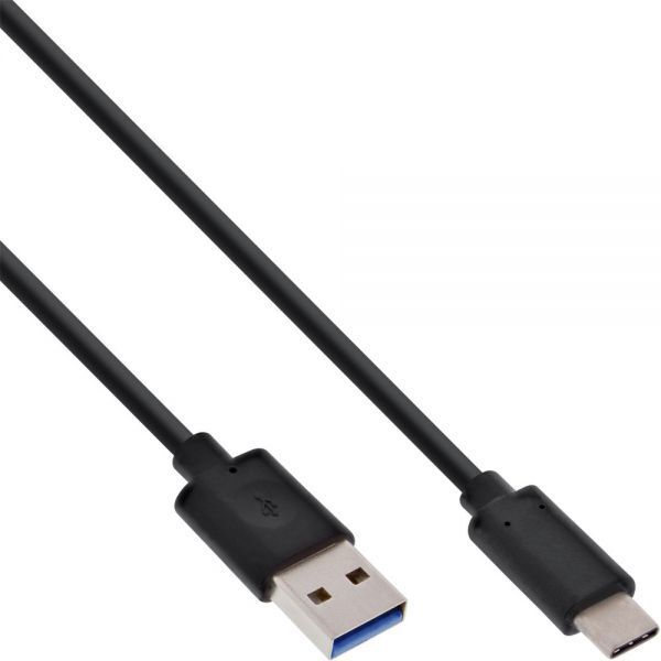 Kabel USB InLine USB-A - USB-C 0.5 m Czarny (35716)