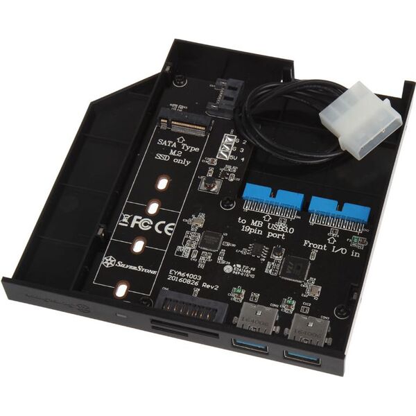 Kieszeń SilverStone Slim ODD 12.7mm na dysk M.2 SATA (SST-FPS01)