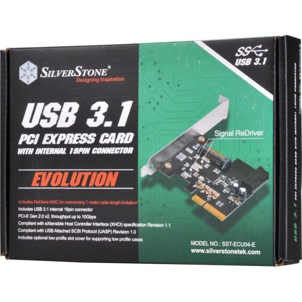 Kontroler SilverStone PCIe 2.0 x2 - 2x USB 3.2 Gen 2 (SST-ECU04-E)