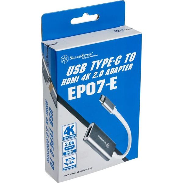 Adapter USB SilverStone USB-C - HDMI Szary  (SST-EP07C-E)