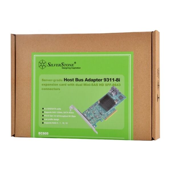 Kontroler SilverStone Silverstone SST-ECS05 RAID-Contr. PCIe x8 für 8x SAS/SATA (9311-