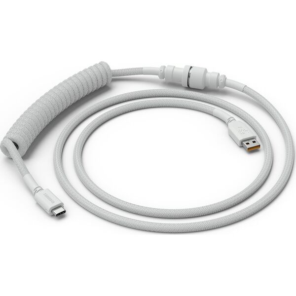 Kabel USB Glorious PC Gaming Race USB-A - USB-C 1.36 m Biały (GLO-CBL-COIL-WHITE)
