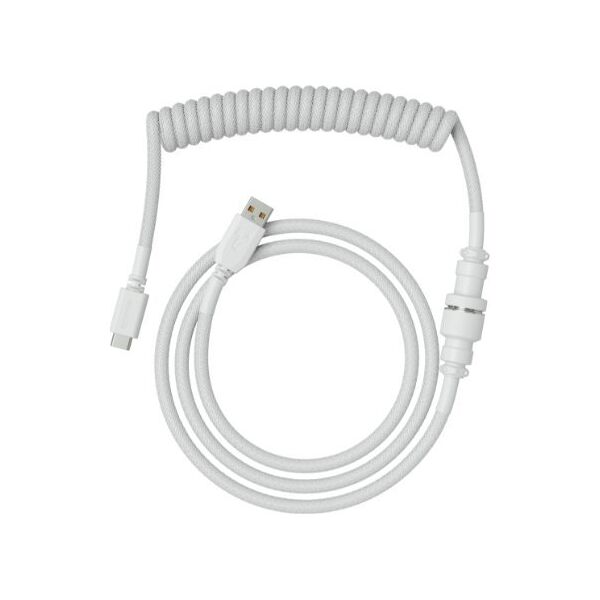Kabel USB Glorious PC Gaming Race USB-A - USB-C 1.36 m Biały (GLO-CBL-COIL-WHITE)