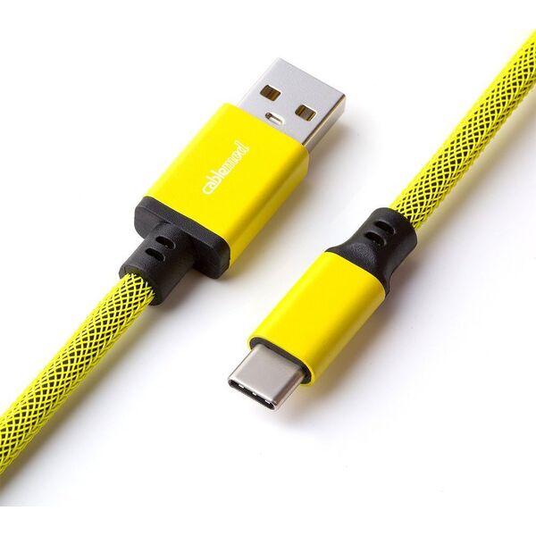 Kabel USB CableMod USB-A - USB-C 1.5 m Żółty (CM-PKCA-CYAY-KY150KY-R)