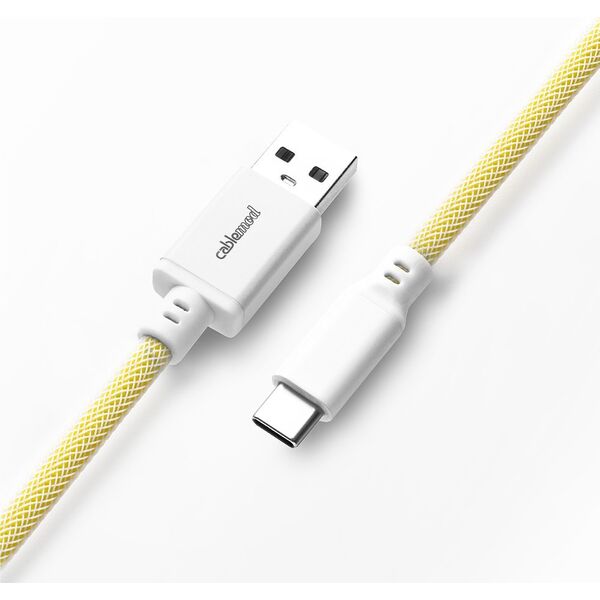 Kabel USB CableMod USB-A - USB-C 1.5 m Żółty (CM-PKCA-CWAW-YW150YW-R)
