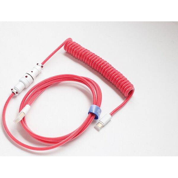 Kabel USB Ducky Ducky Premicord Apple Red Spiralkabel, USB Typ C auf Typ A - 1,8m