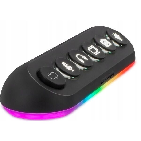 HUB USB Streamplify Streamplify HUB DECK 5, 4x USB 3.0, 1x USB 2.0, RGB, 12V, EU-Netzkabel - schwarz