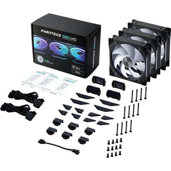 Wentylator Phanteks D30-120 D-RGB Regular 3-pack (PH-F140D30_DRGB_PWM_BK01_3P)