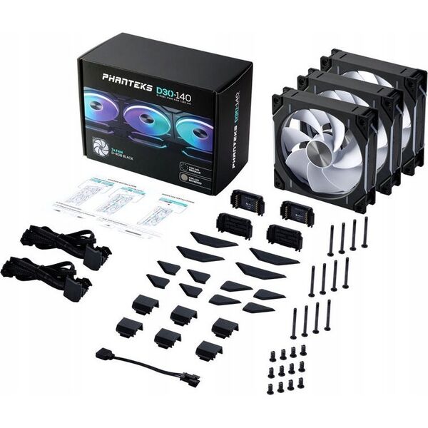 Wentylator Phanteks D30-140 D-RGB Reverse 3-pack (PH-F140D30R_DRGB_PWM_BK01_3P)