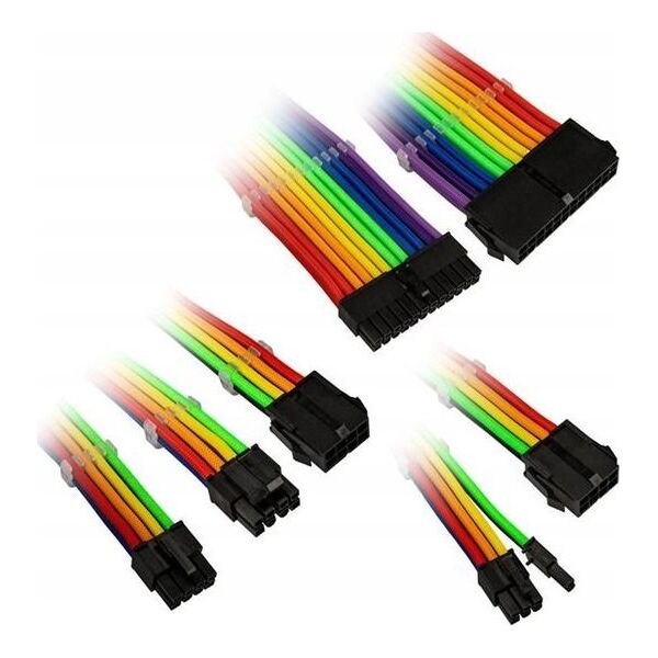 Kolink Kolink Core Adept Braided Cable Extension Kit - Rainbow
