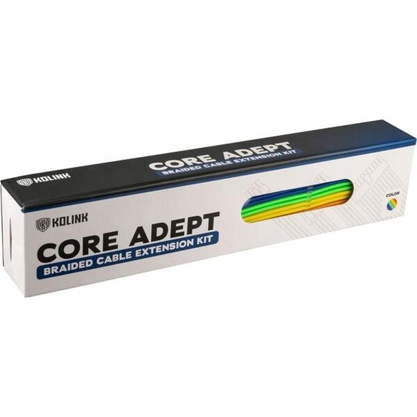Kolink Kolink Core Adept Braided Cable Extension Kit - Rainbow