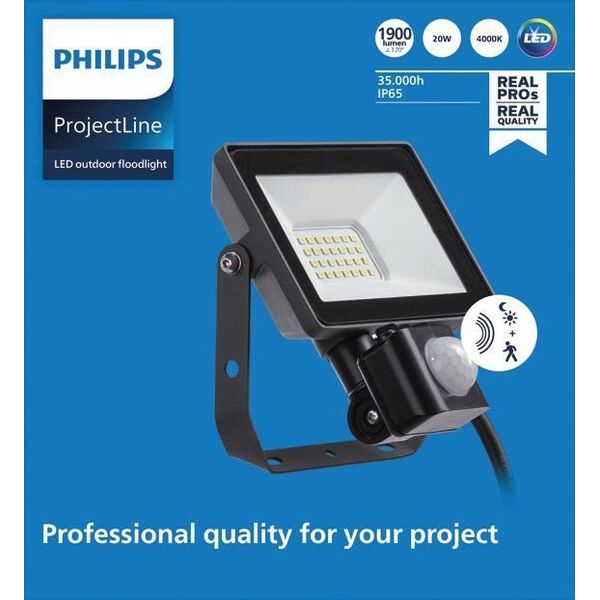Naświetlacz Philips FLOODLIHGT 20W 4000K 1900LM IP65 PIR