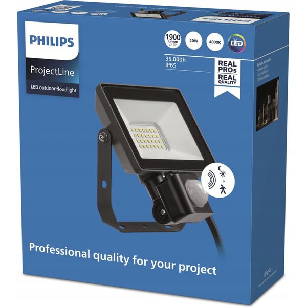 Naświetlacz Philips FLOODLIHGT 20W 4000K 1900LM IP65 PIR