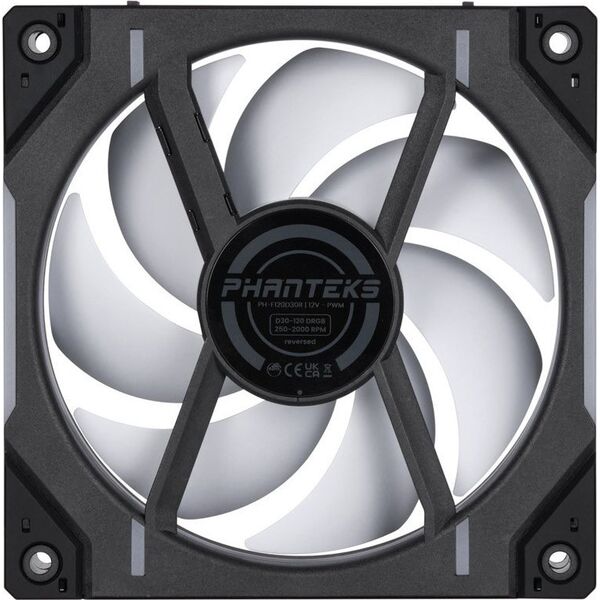 Phanteks PHANTEKS D30 PWM Reverse Airflow D-RGB fan, triple pack - 120mm, black