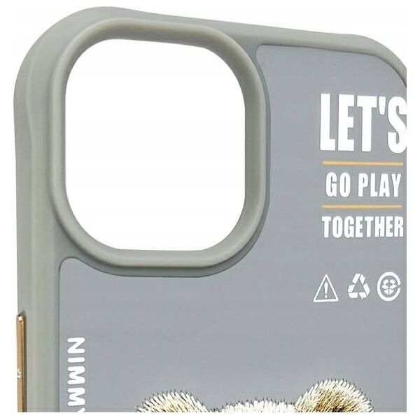 Nimmy iPhone 15 6.1" case gray/grey Cool&Cute 2.0 Bear