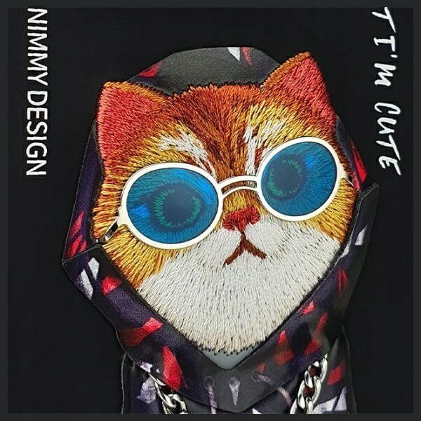 Nimmy iPhone 15 Pro 6.1" Case Black Glasses Cool Cat