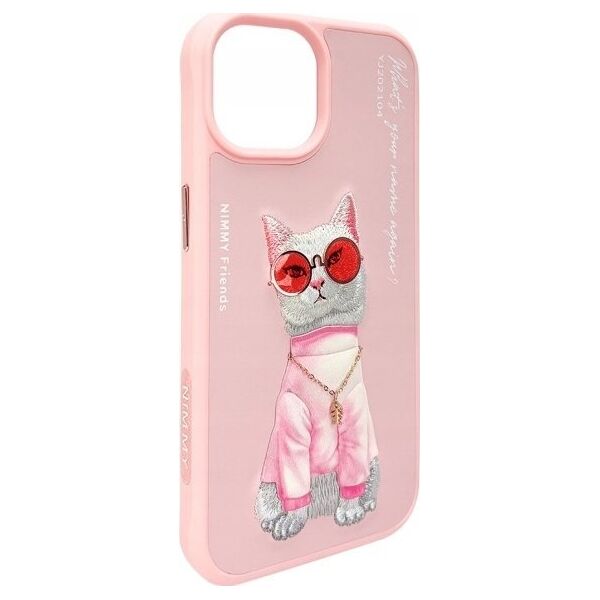 Nimmy iPhone 15 6.1" case pink/pink Glasses Cool Cat