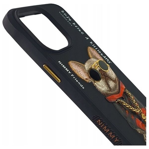 Nimmy iPhone 15 Pro 6.1" Case Black Glasses Cool Dog
