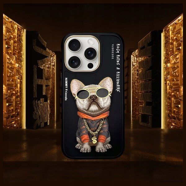 Nimmy iPhone 16 Pro 6.3" Case Black Glasses Cool Dog