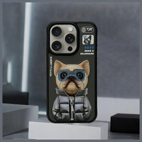 Nimmy iPhone 15 Pro 6.1" Case Black Cool&Cute 2.0 Dog
