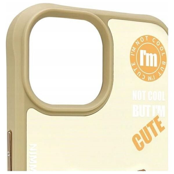 Nimmy case iPhone 15 6.1" khaki Cool&Cute 2.0 Cat
