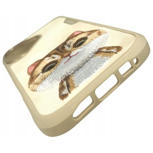 Nimmy case iPhone 16 6.1" khaki Big Eyed Pet 2.0 Cat