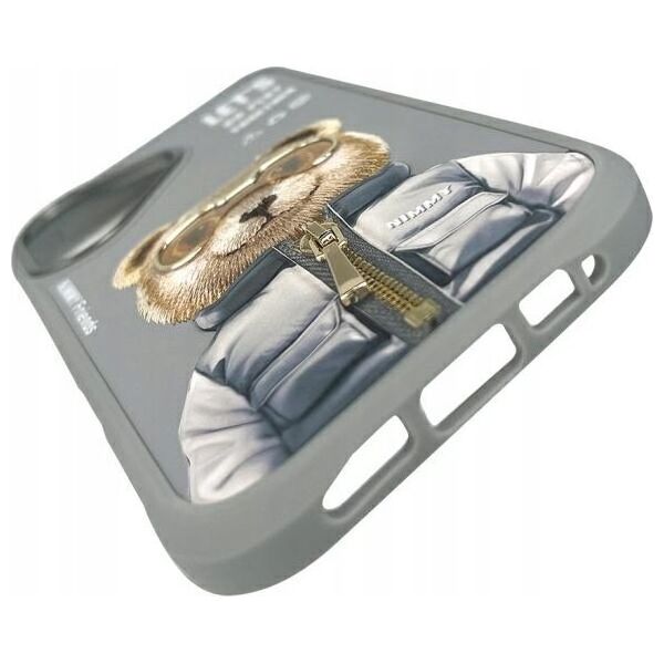 Nimmy iPhone 16 6.1" case gray/grey Cool&Cute 2.0 Bear